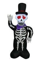 4 Foot Halloween Inflatable Skull Skeleton Ghost Hat Yard Art Outdoor Decoration - £35.96 GBP