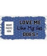 Cat Love Blue Photo Insert Pocket Metal Novelty Small Sign SS-008 - £17.54 GBP