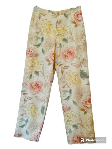 Talbots Petites Womens Size 2 Buttercream Floral Lined Silk Cotton Dress... - $24.95
