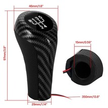   5 Speed Manual Gear Shift Knob W/LED White Backlight Leather Shifter Lever for - £49.46 GBP