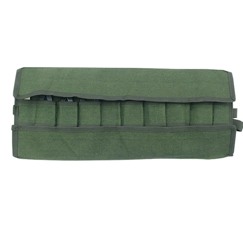 Portable Heavy Duty Canvas Bonsai Tool Roll Storage Bag with 10 Pockets for Gard - £50.43 GBP
