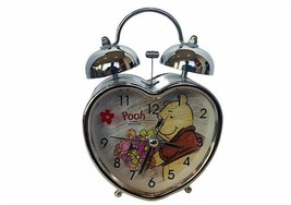 Walt Disney Alarm Clock Winnie Pooh Giftland silver flower Piglet figurine vtg - £31.60 GBP
