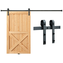 VEVOR 8FT Sliding Barn Door Hardware Kit, Fit 3.7-4.3FT Wide with Silent... - $53.99