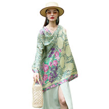 Anyyou 100% Mulberry Silk Mint Green Long Scarf Luxury Brand Women Beach... - $101.50