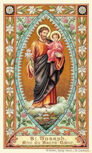 New! St. Joseph, Love of the Sacred Heart – based on a Vintage Holy Card – Catho - £10.14 GBP+