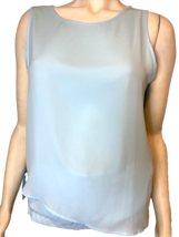 Chico&#39;s Light Blue Sleeveless Chiffon Blouse, Chico&#39;s Size 0 Fits Women&#39;s Size 4 - £7.09 GBP