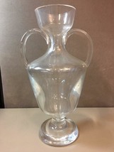 Grecian Style Clear Glass Wine Decanter Double Handle Bottle Vase - £31.14 GBP