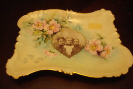 Jean Pouyat Limoges Antique Tray Victorian Mother &amp; children transfer picture[#2 - £93.41 GBP