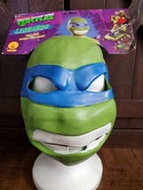 Teenage Mutant Ninja Turtles Leonardo CHILD Latex Halloween Mask TMNT Leo Rubies - £15.83 GBP