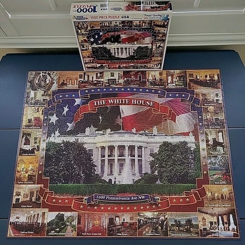 White House Puzzle White Mountain 1000 Pc 940S 1600 PA Ave RARE COMPLETE EUC Item image 2