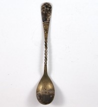 R.C. Co. Silver Plate Olive Spoon Floral Twisted Handle Vintage - $12.99