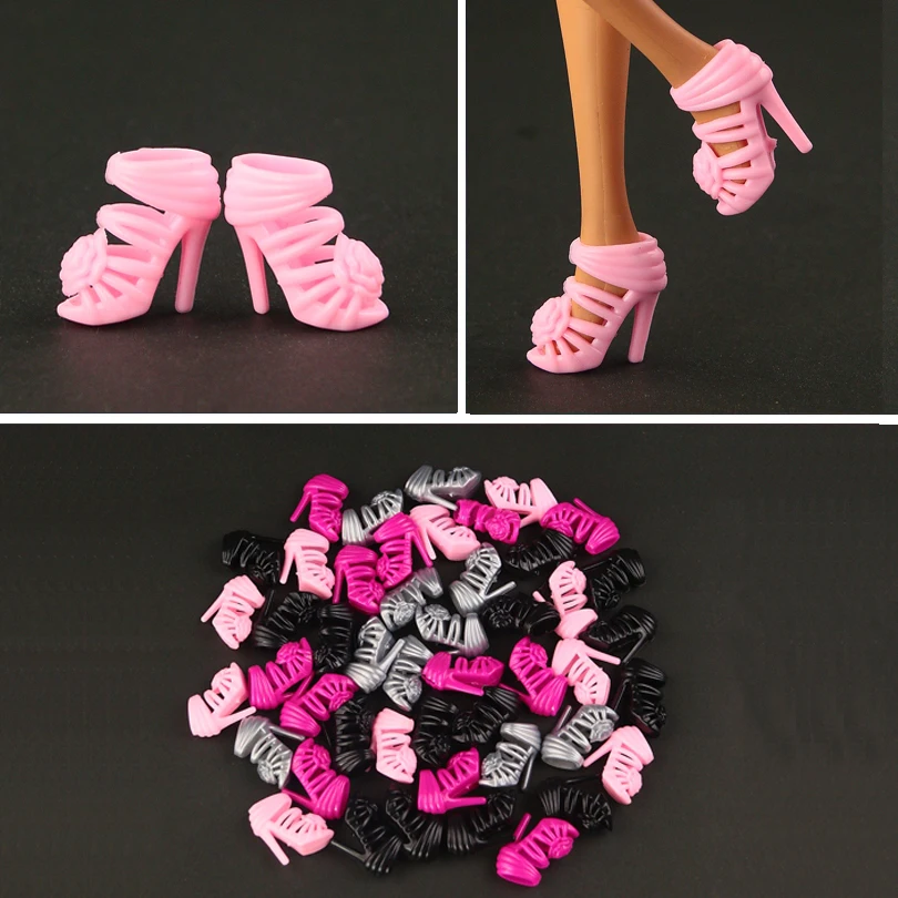 10 pair / lot Fashion New white High-heeled shoes for barbie doll beautiful Doll - £6.94 GBP+