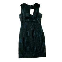 NWT MM. Lafleur The Shirley in Blue Black Brush Jacquard Sheath Dress 2 $240 - $91.00