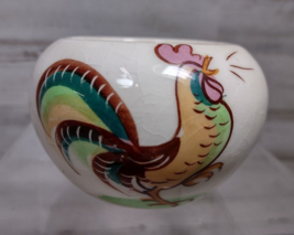 Vintage Motney Rooster Ceramic Candle Votive Holder Small Condiment Bowl 3&quot; - £10.13 GBP