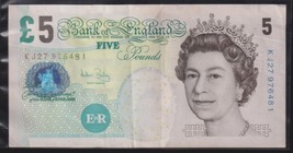 GBR ENGLAND QEII 5 &amp; 10 FIVE and TEN POUND CRISP HIGH GRADE NOTES! - £22.38 GBP