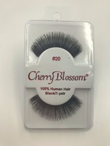 CHERRY BLOSSOM EYELASHES MODEL# 20 100% HUMAN HAIR  BLACK 1 PAIR PER EAC... - £1.48 GBP+