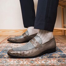 Marco Di Milano genuine ostrich leg and ostrich quill Shoes Fangio Serpentine Gr image 10