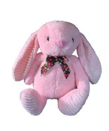 DanDee Pink BUNNY Plush Floppy Ears Floral Bow Stuffed Animal Waffle Ear... - £9.91 GBP