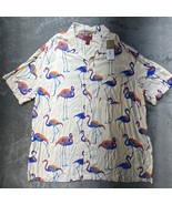 New Arizona Jeans The Foundry Viscose Short Sleeve 3XLT Button Up Flamin... - $47.85 CAD