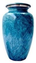 Large/Adult 200 Cubic Inch Metal Blue Coral Funeral Cremation Urn for Ashes - £137.21 GBP