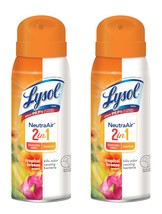 x2 Lysol Neutra Air 2-in-1 Disinfectant 10 oz - Aerosol Can Spray Kills Viruses - £13.79 GBP