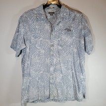 Eddie Bauer Mens Button Down Shirt Size TXL Short Sleeve Botanical Leaves - $12.72