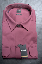 HUGO BOSS Uomo Cole Vestibilità Comoda Doppio Tasca Rosso Scuro Pesante ... - $69.27