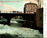 Bridge and Waterfall Pawtucket Rhode Island RI  UDB 1906 Postcard A1 - £2.33 GBP