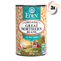 3x Cans Eden Foods Organic Great Northern Beans | 15oz | No Salt Added | Non GMO - £17.08 GBP