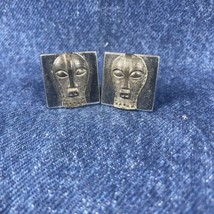 Vintage Shields Fifth Avenue Cuff Links African Mask Design   - £18.22 GBP