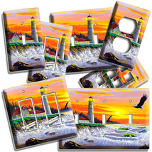 Lighthouse Oc EAN Sunset Seashore Waves Light Switch Outlet Wall Plate Room Decor - £14.38 GBP+