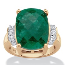 Womens 18K Gold Over Sterling Silver Emerald Tanzanite Ring Size 6,7,8,9,10 - £237.27 GBP