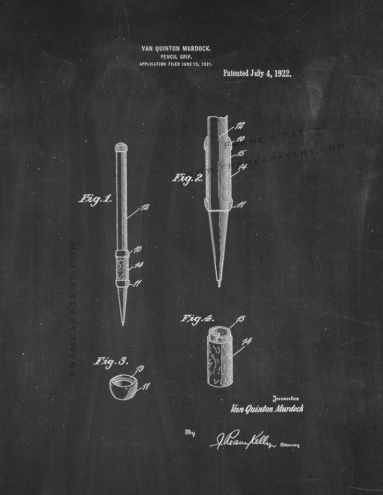 Primary image for Pencil Grip Patent Print - Chalkboard