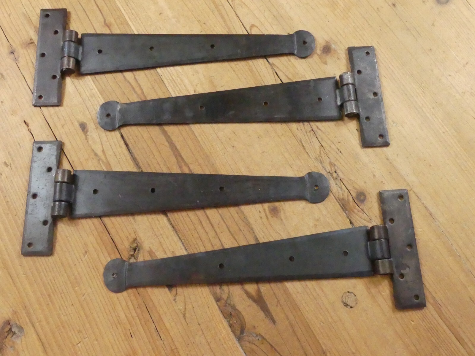 4 PRIMITIVE HAND FORGED IRON HINGE HINGES DOOR CABINET IRON 12&quot; DOORS RO... - $39.99