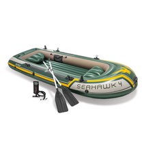 Intex Seahawk 4, 4-Person Inflatable Boat Set with Aluminum Oars and Hig... - £197.34 GBP