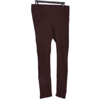 One 5 One Solid Chocolate Brown Pull on Pants Size Medium - $13.14