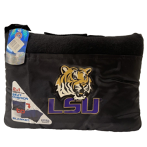 LSU Stadium Seat Cushion To Fleece Blanket 2 in 1 Convertible Tigers Poc... - $22.00