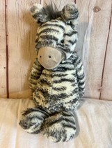 Jellycat London Zebra Plush Gray White Stripe Stuffed Animal Medium 12&quot; - £19.65 GBP