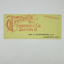 Vintage Advertising Ink Blotter Teutonia Fire Insurance Company Dayton Ohio - £7.80 GBP
