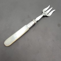 Rare Antique Relish Fork Silver Alloy With Mother of Pearl Handle - $18.69