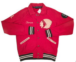 NEW Polo Ralph Lauren Jacket!  Weathered Red  Indian Head  Vintage Varsity Style - $199.99
