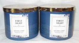 Bath &amp; Body Works 3-wick Scented Candle Lot Set of 2 FIRST SIGHT bergamo... - £55.70 GBP