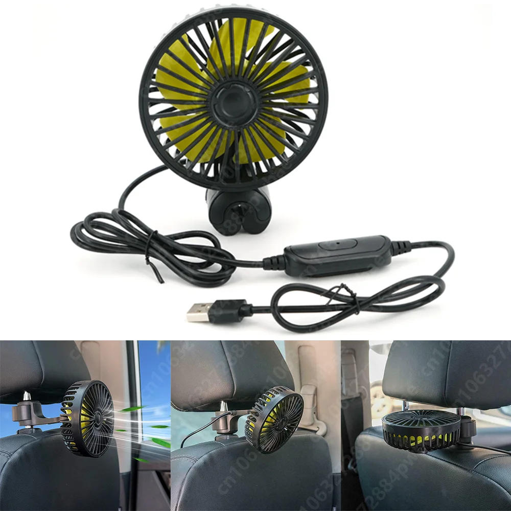 Car Portable Electric Fan Cooler USB Auto Air Freshener Fan Automobile - £17.71 GBP