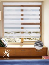 BERYNA HOME  Zebra Blinds for Window 22&quot;x72&quot; in White NEW - £40.35 GBP