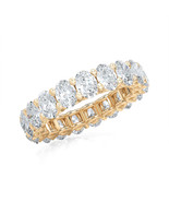14K Yellow Gold Plated Oval Cubic Zirconia Love Ring Eternity Band Size 8 - $19.99