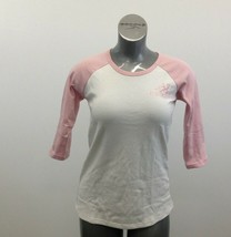 Moxie Trades Women&#39;s Raglan T Shirt Size XL Pink White 3/4 Sleeve NEW - $9.89