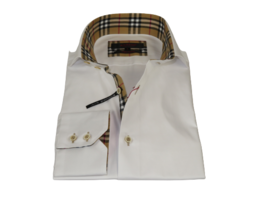 Men&#39;s AXXESS Turkey Sports Dress Shirt 100% Soft Cotton High Collar 923-09 White - £70.77 GBP