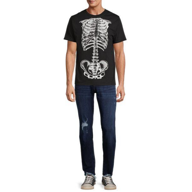 Way To Celebrate Men's Anatomy 101 Halloween Graphic Tee, Black Size M(38-40) Item image 6