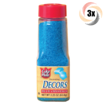 3x Shakers Cake Mate Decorating Decors Blue Crystals | 2.25oz | Fast Shipping - £12.49 GBP