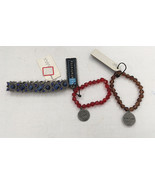 Bracelets love fortune relativity brand blue bead gothic hippie look NOS - $22.77